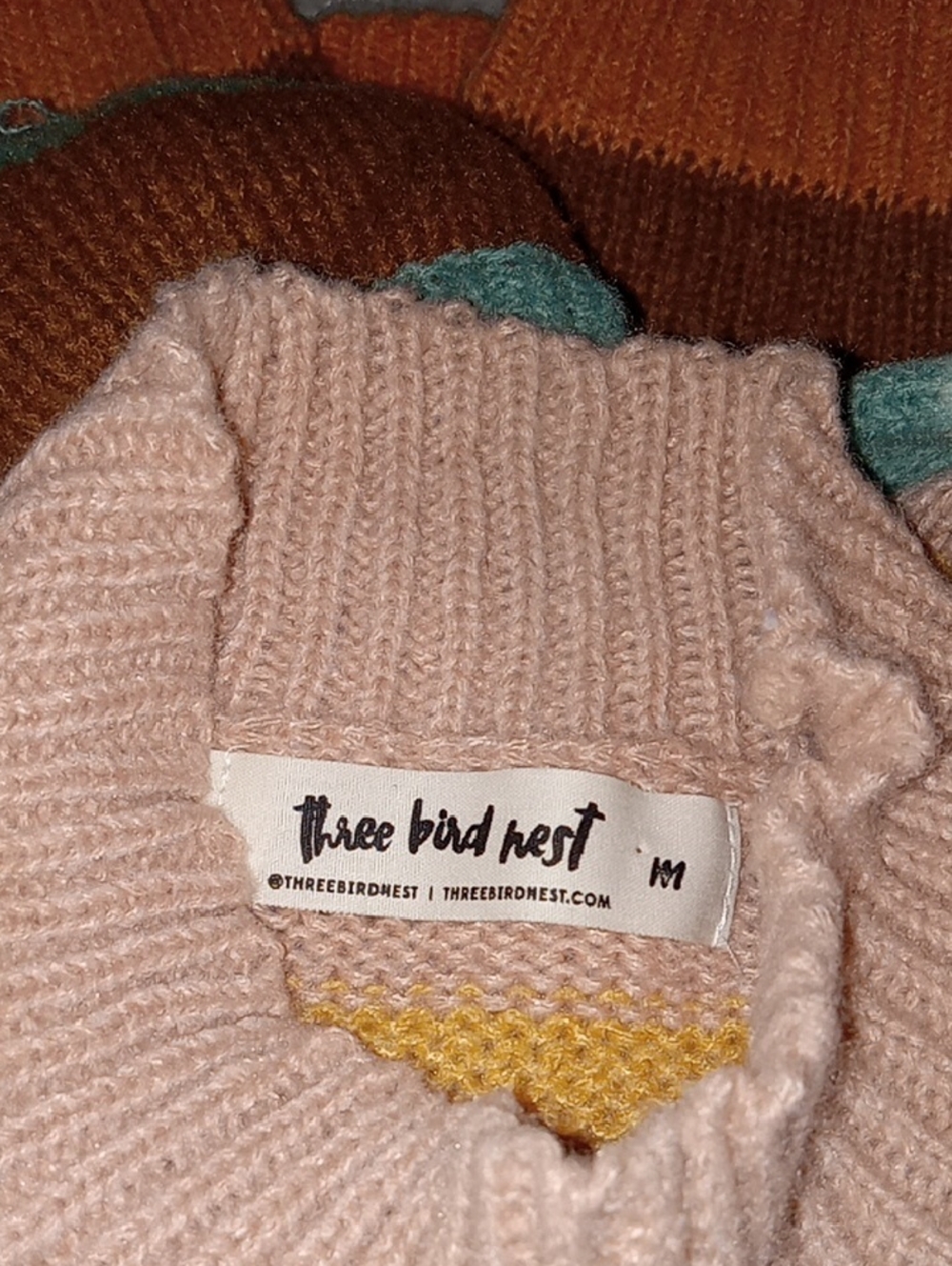 Three Bird Nest Striped Mock Neck Sweater - Multicolor - Picture 5 of 5